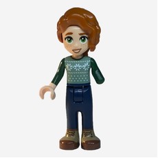Autumn - Sand Green Sweater, Dark Blue Pants (fig-014282)