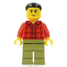 Man, Red Plaid Shirt, Olive Green Legs (fig-014323)