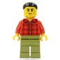 Man, Red Plaid Shirt, Olive Green Legs