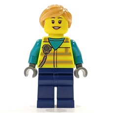 Ground Crew, Vibrant Yellow Safety Vest, Nougat Hair (fig-014324)