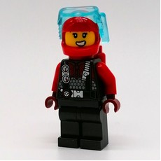 Diver - Pearl Titanium Torso, Legs, Red Airtanks, Red Helmet (fig-014411)