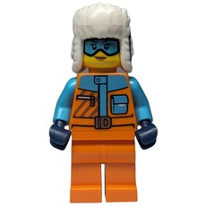 Arctic Explorer, Orange Suit, Dark Blue Ushanka, Goggles (fig-014418)
