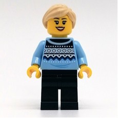 Bright Light Blue Torso, Dark Blue Legs, Tan Hair (fig-014423)