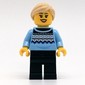 Bright Light Blue Torso, Dark Blue Legs, Tan Hair