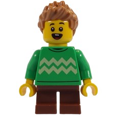 Kid, Bright Green Torso, Reddish Brown Legs, Medium Nougat Hair (fig-014461)