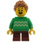 Kid, Bright Green Torso, Reddish Brown Legs, Medium Nougat Hair
