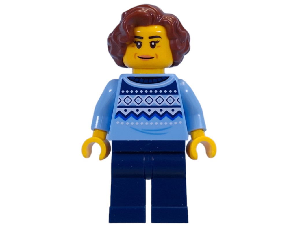 LEGO Set fig-014487 Bright Light Blue Torso, Dark Blue Legs, Reddish ...