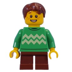 Kid - Bright Green Torso, Reddish Brown Legs, Reddish Brown Hair (fig-014488)