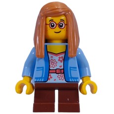 Kid - Bright Blue Torso, Reddish Brown Legs, Medium Nougat Hair (fig-014489)