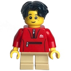 Kid - Red Torso, Tan Legs, Black Hair (fig-014498)
