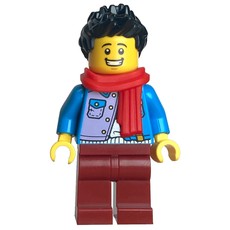 Dark Azure Torso, Dark Red Legs, Black Hair (fig-014506)