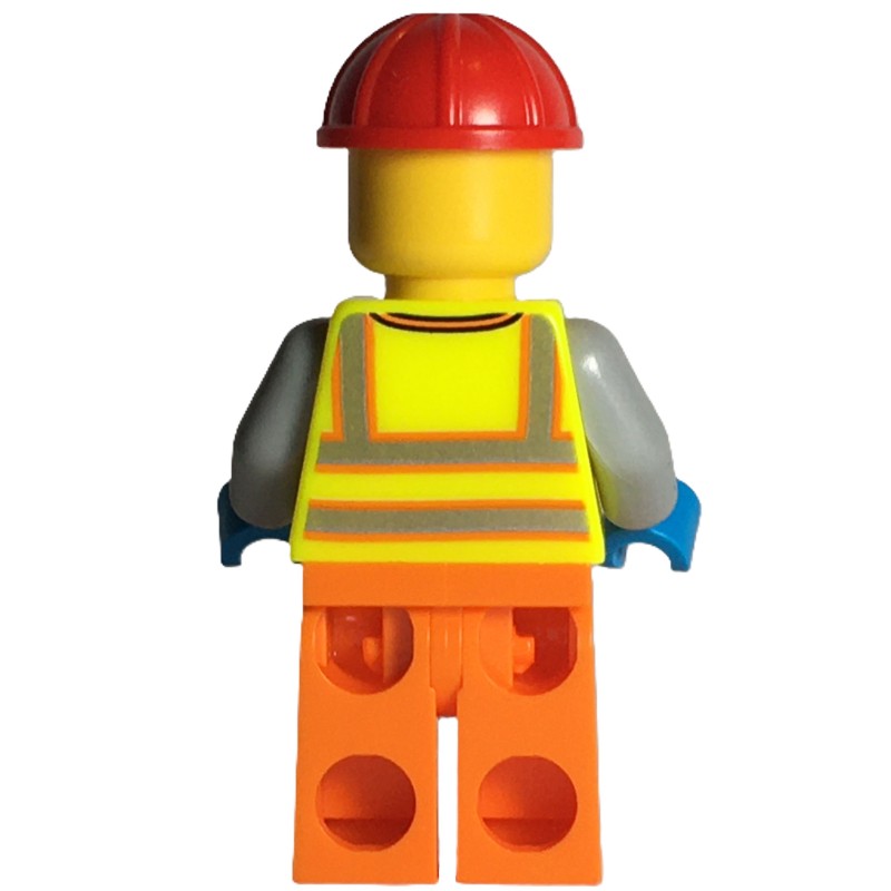 LEGO Set fig-014630 Construction Worker, Vibrant Yellow Safety Vest ...