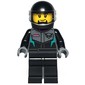 Race Driver, Black Racing Suit and Helmet with Visor, Goatee