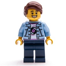 Man, Bright Light Blue Jacket, Dark Blue Legs, Reddish Brown Hair (fig-014633)
