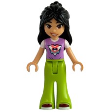 Liann - Medium Lavender Top, Lime Pants, Smile (fig-014659)