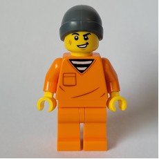 Criminal, Orange Suit, Dark Bluish Grey Beanie (fig-014685)