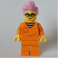 Criminal, Orange Suit, Bright Pink Hair (fig-014688)