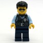 Police Officer - Black Torso, Dark Blue Legs, Short Black Hair