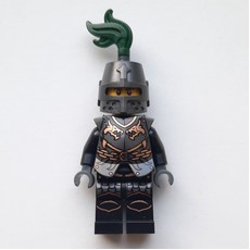 Dragon Knight, Black, Armor, Helmet with Dark Green Plume (Pearl Titanium) (fig-014708)