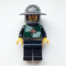 Dragon Knight, Dark Green, Wide Brim Helmet, Moustache and Stubble (Pearl Titanium) (fig-014709)