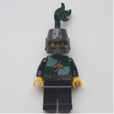 Dragon Knight, Dark Green, Helmet with Dark Green Plume, Moustache and Stubble (Pearl Titanium) (fig-014710)
