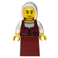 Innkeeper, Dark Red Dress, White Hood