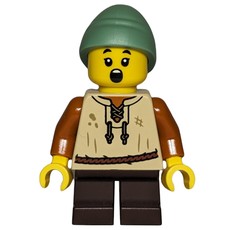 Kid, Tan Torso, Dark Brown Legs, Sand Green Hat (fig-014814)