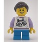 Kid, White Torso, Dark Azure Legs, Dark Brown Hair