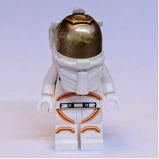 Astronaut - White Torso and Legs, Orange Trim, Smirk, Dark Tan Eyebrows (fig-014838)