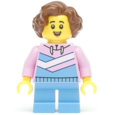Kid, Bright Pink Torso, Bright Light Blue Legs, Reddish Brown Hair (fig-014968)