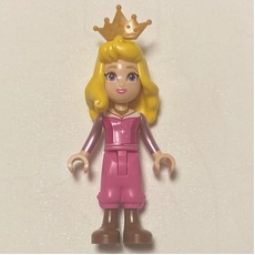 Aurora - Dark Pink Trousers, Big Eyes, Yellow Hair, Pearl Gold Crown (fig-015046)