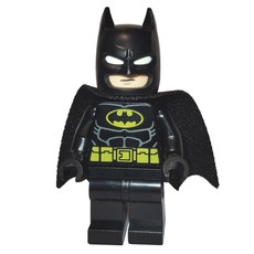 Batman, Black Suit, Black Cape and Cowl, Yellow Batman Logo, White Eyes (37157 Cape), Angry (fig-015074)