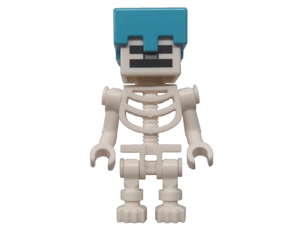 LEGO Set fig-015081 Skeleton, Square Skull, Medium Azure Helmet (78132 ...