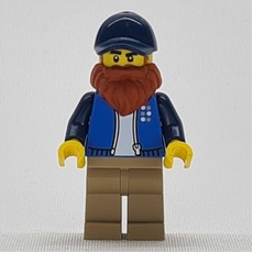 Man, Dark Azure Jacket, Dark Tan Legs, Dark Blue Hat, Dark Orange Beard (fig-015194)