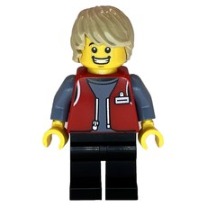 LEGO Employee, Red Jacket, Black Legs (fig-015197)