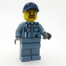 Mechanic, Sand Blue Overalls, Dark Blue Cap (fig-015204)