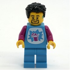 Man, Dark Azure Trancksuit, Black Hair and Goatee (fig-015207)