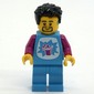 Man, Dark Azure Trancksuit, Black Hair and Goatee