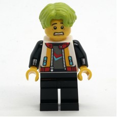Man, White Jacket, Black Legs, Lime Hair (fig-015212)