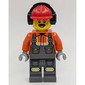 Construction Worker, Dark Orange Shirt, Dark Bluish Gray Legs, Red Hard Hat with Ear Protection