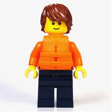 Just Jason, Orange Torso, Dark Blue Legs, Reddish Brown Hair, Orange Life Vest (fig-015240)