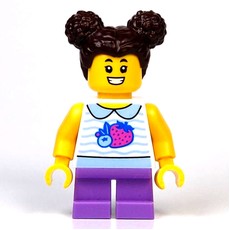 Kid, White Torso, Medium Lavender Legs, Dark Brown Hair (fig-015247)