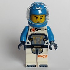 Astronaut, White and Dark Blue Spacesuit, Dark Azure Helmet (fig-015267)