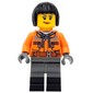 Train Worker, Orange Torso, Dark Bluish Grey Legs, Black Boots, Black Hair