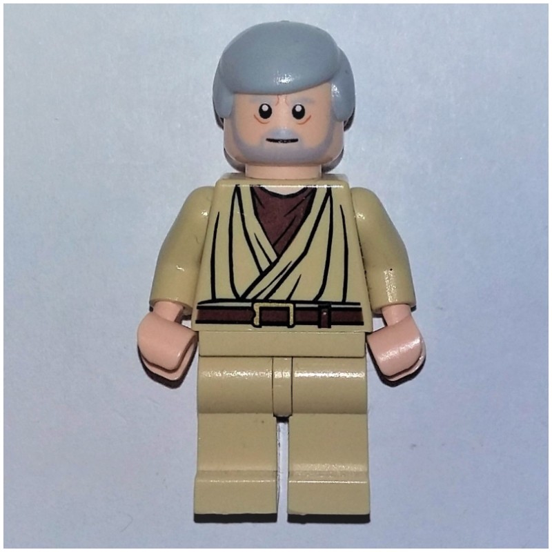 LEGO Set fig-015289 Obi-Wan Kenobi, Old, Tan Robes, Hair, White Pupils ...