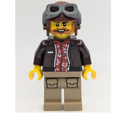 Aviator, Captain Nautilus, Dark Brown Torso, Dark Tan Legs, Reddish Brown Hat with Goggles (fig-015291)