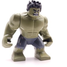Hulk (Big Fig), Black Hair, Removable Head, Dark Bluish Grey Pants, Angry (fig-015395)