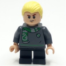 Draco Malfoy, Short Legs, Dark Bluish Grey Sweater, Scarf (fig-015489)