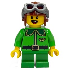 Elf / Postal Elf - Bright Green Torso, Green Legs, Aviator Hat (fig-015560)