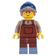Barista, Reddish Brown Apron, Dark Blue Beanie (fig-015614)